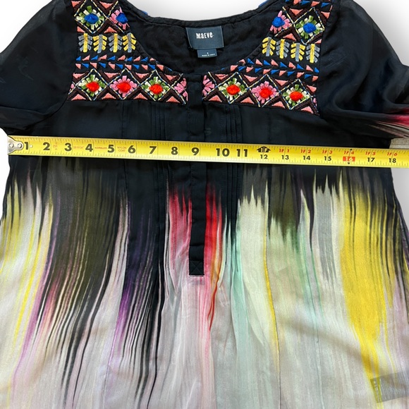 Anthropologie Maeve Splashed Embroidered Peasant Top, Size 0 - Picture 10 of 12